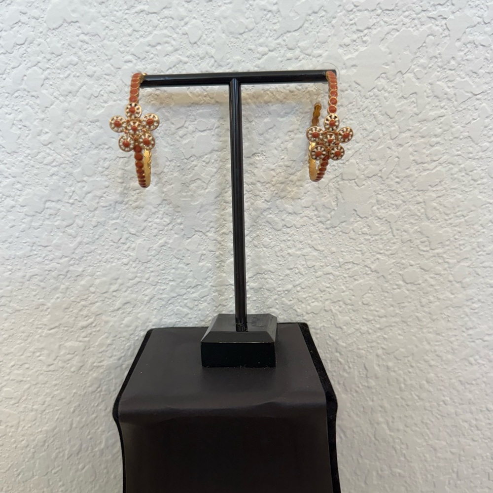 Stella & Dot Gold and Salmon Earrings